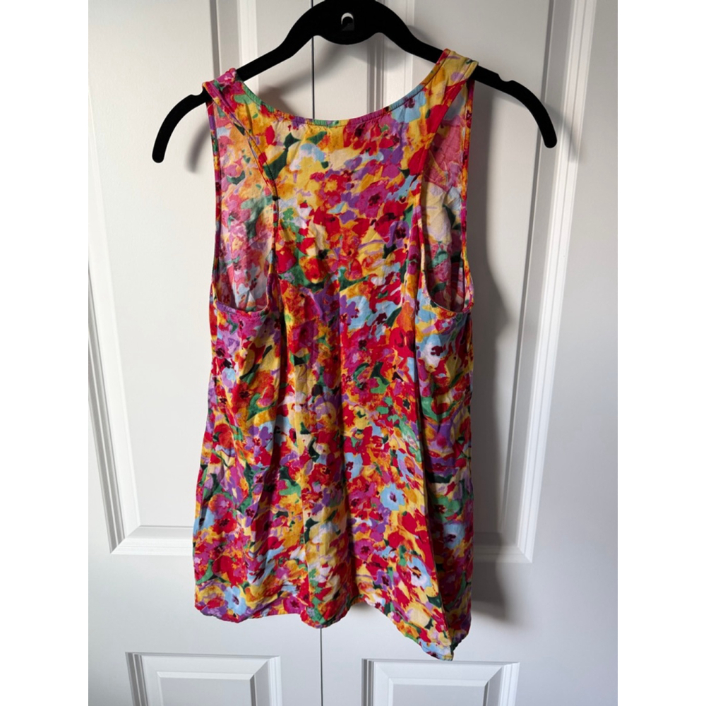 Cabi Floral Tank Top M Red Yellow - Picture 2 of 5